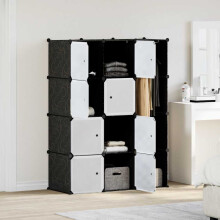 Berkfield Modular Cabinet 9 Compartments 109x36.5x143 cm Black and White