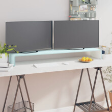 Berkfield TV Stand/Monitor Riser Glass Green 120x30x13 cm