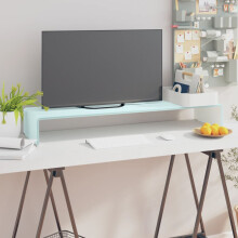 Berkfield TV Stand/Monitor Riser Glass Green 100x30x13 cm