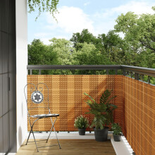 Berkfield Balcony Screen Light Brown 300x90 cm Poly Rattan