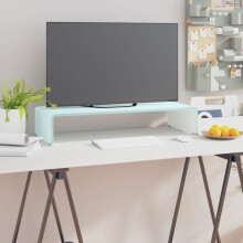 Berkfield TV Stand/Monitor Riser Glass Green 70x30x13 cm