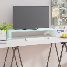 Berkfield TV Stand/Monitor Riser Glass Green 80x30x13 cm