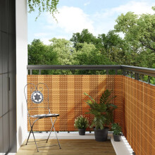 Berkfield Balcony Screen Light Brown 300x100 cm Poly Rattan