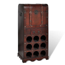Berkfield Wooden Wine Rack for 9 Bottles with Storage