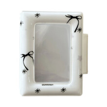 3Inch PVC Card Album Cartoon Print Kpop Idol-Black bow