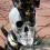 Gothic Black White Stacked Skull Resins Candle Holders For 7