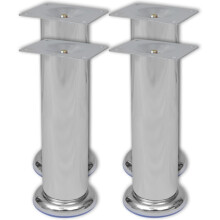 4 Round Sofa Legs Chrome 180 mm