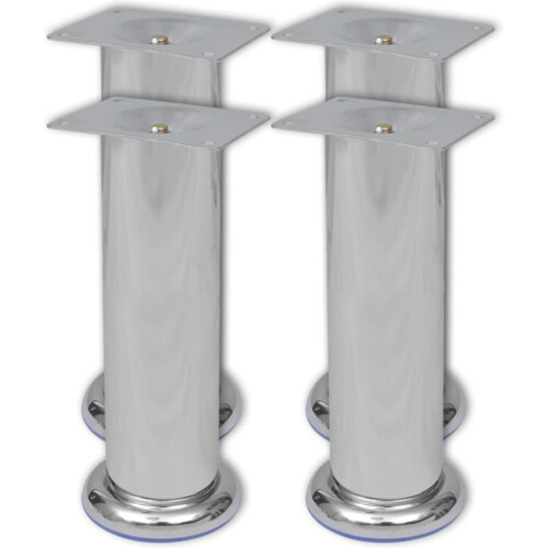 4 Round Sofa Legs Chrome 180 mm