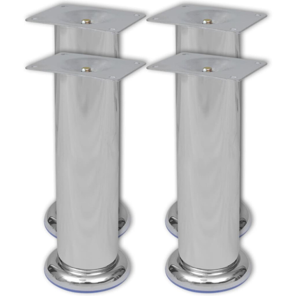4 Round Sofa Legs Chrome 180 Mm 1344150181271