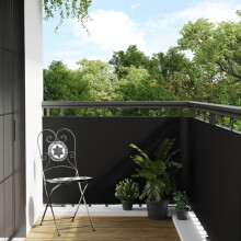 Berkfield Balcony Screen Black 500x100 cm Poly Rattan
