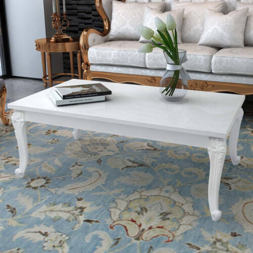 Berkfield Coffee Table 115x65x42 cm High Gloss White
