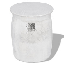 Berkfield Hammered Aluminium Stool/Side Table Silver