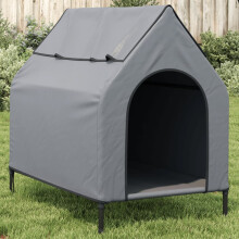 Berkfield Dog House Light Grey Oxford Fabric and Steel