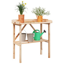Berkfield Plant Table with Shelf 78x38x82.5 cm Solid Wood Fir