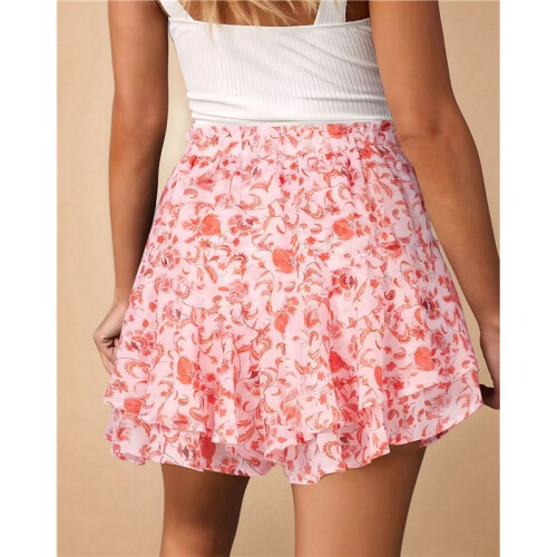 Women'S Ruffled Skirt Orange S
