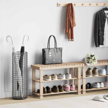 Berkfield 2-in-1 Shoe Rack with Bench Top Solid Fir Wood