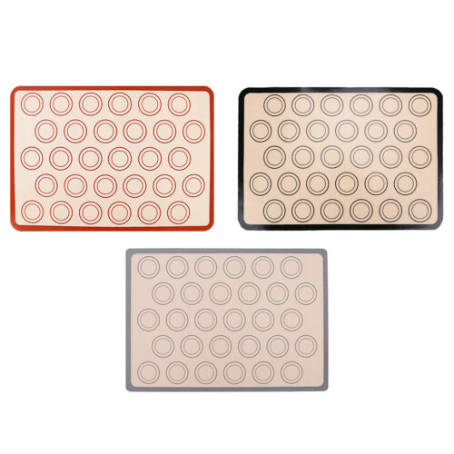 Smooth Silicone Baking Mat Nonstick Macaron Color Heat-Black 1