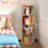 3 Tier 360 Degree Rotating Bookshelf Tower, Solid Wood Bookcase with Double Layer Base for Small Spaces 3