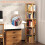 3 Tier 360 Degree Rotating Bookshelf Tower, Solid Wood Bookcase with Double Layer Base for Small Spaces 4