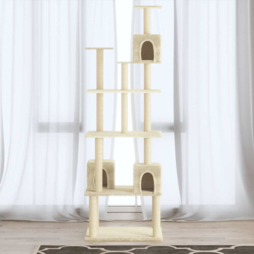 Berkfield Cat Tree with Sisal Scratching Posts Cream 188 cm