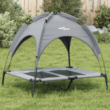 Berkfield Dog Bed with Canopy Anthracite Oxford Fabric and Steel