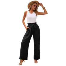 Women'S Wide Leg Lounge Pants Black XXL