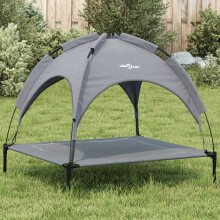 Berkfield Dog Bed with Canopy Anthracite Oxford Fabric and Steel