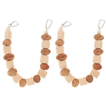 2Pcs Multicolor Bird Cage Toy with Twistable Hooks Natural Chewing Toy