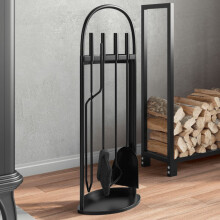 Berkfield 5 Piece Fireplace Tool Set 23x15x66 cm Steel