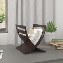 Berkfield Wooden Magazine Rack Floor Standing Brown