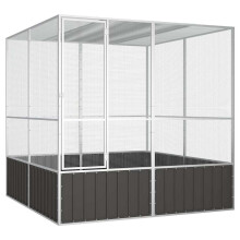 Berkfield Bird Cage Anthracite 213.5x217.5x211.5 cm Galvanised Steel