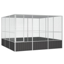 Berkfield Bird Cage Anthracite 302.5x324.5x211.5 cm Galvanised Steel
