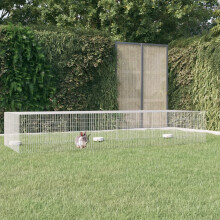 Berkfield 3-Panel Rabbit Cage 325x109x54 cm Galvanised Iron