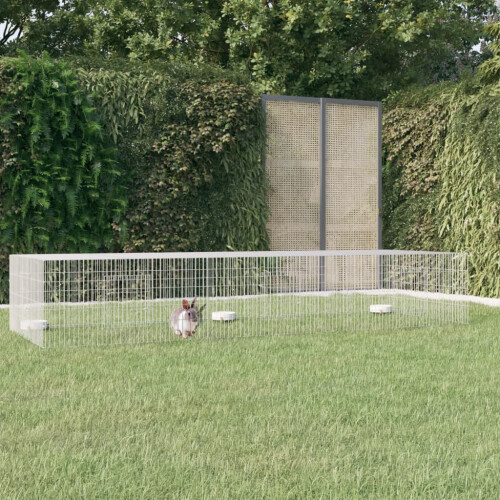 Berkfield 3-Panel Rabbit Cage 325x109x54 cm Galvanised Iron