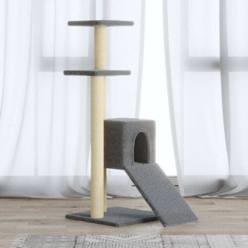 Berkfield Cat Tree with Sisal Scratching Posts Light Grey 92 cm