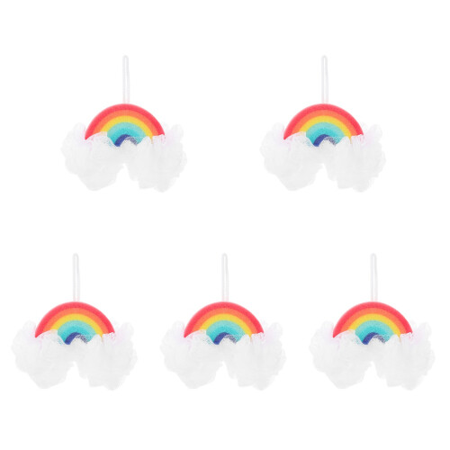 5Pièces Éponge Arc-En- Accessoire Bain Doux Coloré