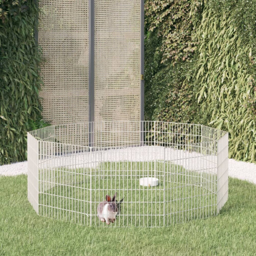 Berkfield Free Range Animal Enclosure 10-Panel 54x60 cm Galvanised Iron