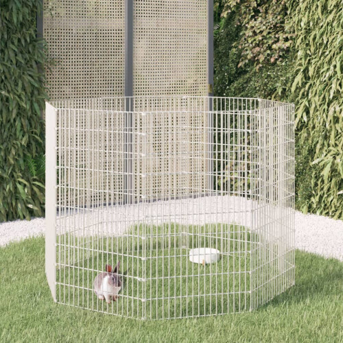 Berkfield Free Range Animal Enclosure 8-Panel 54x100 cm Galvanised Iron