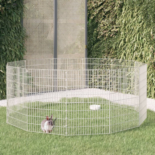 Berkfield Free Range Animal Enclosure 12-Panel 54x80 cm Galvanised Iron