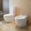 Stand Toilet & Bidet Set White Ceramic 1