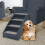 Berkfield Folding 4-Step Dog Stairs Dark Grey 1