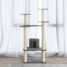 Berkfield Cat Tree with Sisal Scratching Posts Light Grey 110 cm