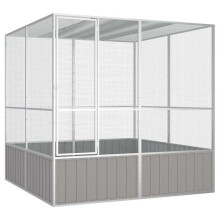 Berkfield Bird Cage Grey 213.5x217.5x211.5 cm Galvanised Steel