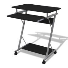 Berkfield Compact Computer Desk with Pull-out Keyboard Tray Black