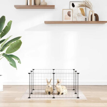 Berkfield 8-Panel Pet Cage Black 35x35 cm Steel