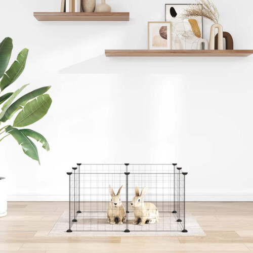 Berkfield 8-Panel Pet Cage Black 35x35 cm Steel