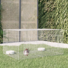 Berkfield 2-Panel Rabbit Cage 110x79x54 cm Galvanised Iron