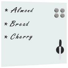 Berkfield Wall Mounted Magnetic Board Glass 50x50 cm