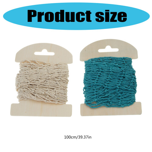Filet de poisson en coton bleu et Beige, 2 pièces, pour 2