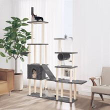 Berkfield Cat Tree with Sisal Scratching Posts Dark Grey 279 cm